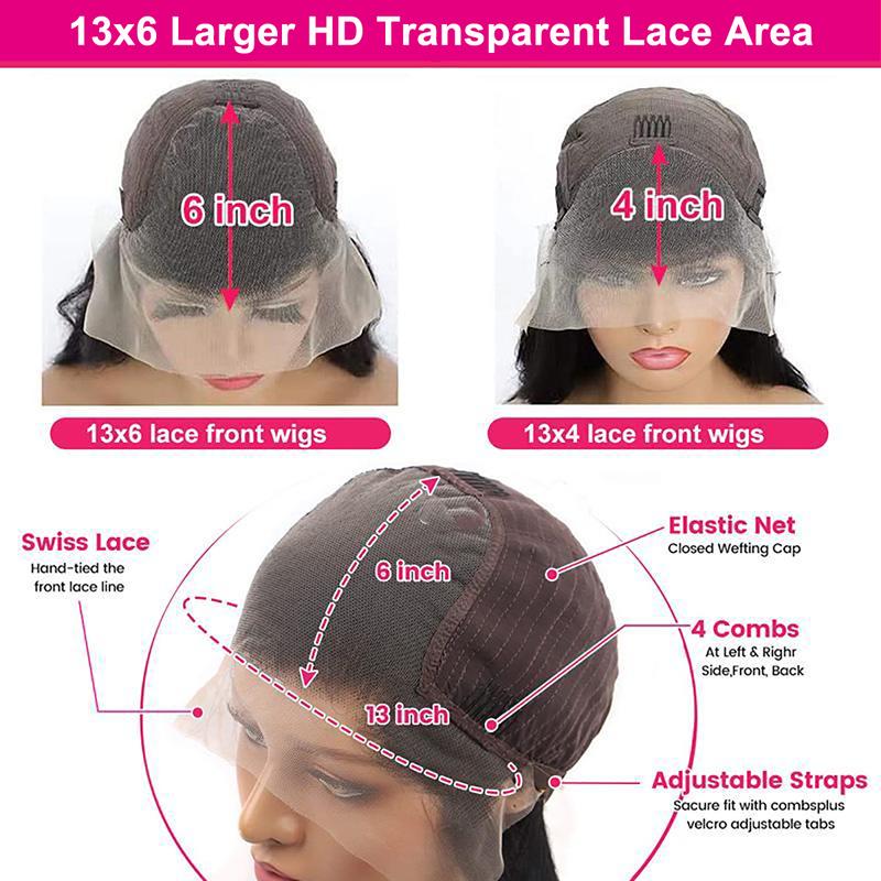 BELIA HD Transparent 13x6 180 Density Lace Front Human Hair Wig