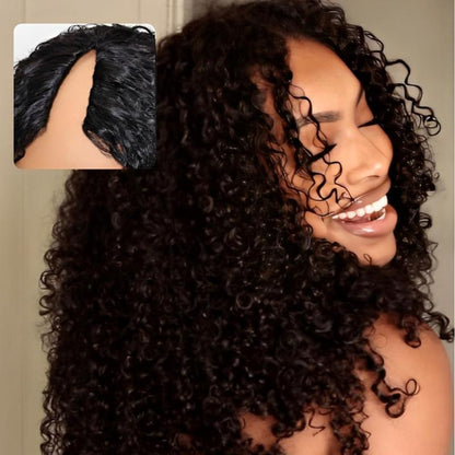 BELIA V Part Black Hair Wig