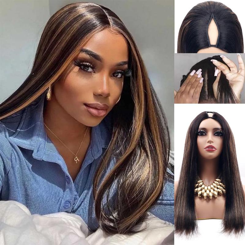 BELIA V Part Black Hair Wig