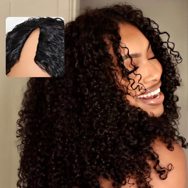 BELIA V Part Black Hair Wig