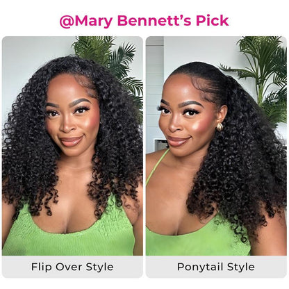 BELIA 250% Wear Go Half Wig Kinky Curly Invisible Hairline