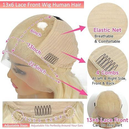 BELIA 613 Glueless 13x6 HD Lace PrePlucked Human Hair Wig