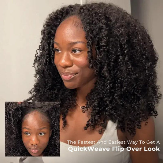 BELIA 250% Wear Go Half Wig Kinky Curly Invisible Hairline